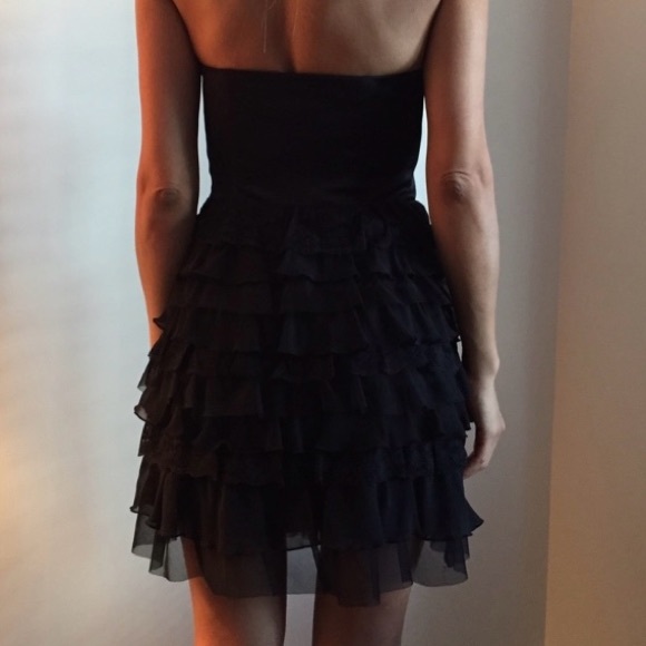 Little Black Romantic Ruffle Dress - Picture 3 of 6
